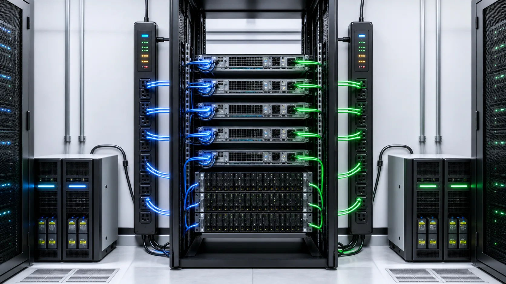 چک‌لیست برق رک و ظرفیت UPS برای سرورهای سازمانی